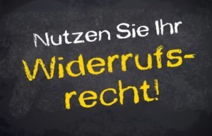 Kreidetafel mit Widerrufsrecht